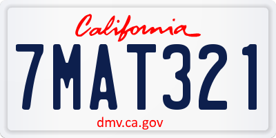 CA license plate 7MAT321