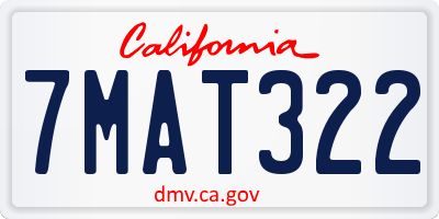 CA license plate 7MAT322