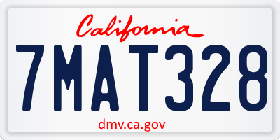 CA license plate 7MAT328