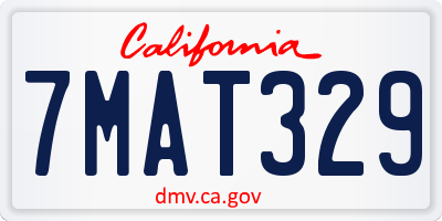 CA license plate 7MAT329