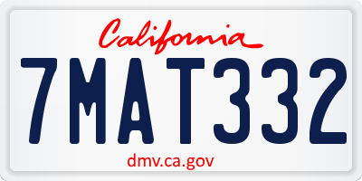 CA license plate 7MAT332
