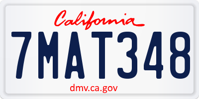 CA license plate 7MAT348