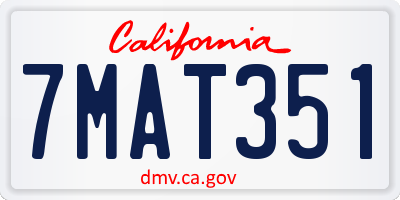 CA license plate 7MAT351
