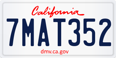 CA license plate 7MAT352