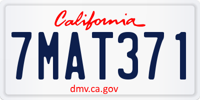 CA license plate 7MAT371