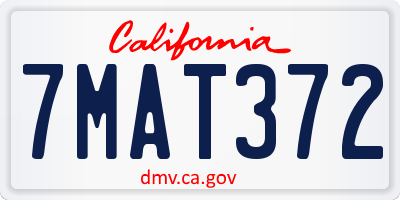 CA license plate 7MAT372