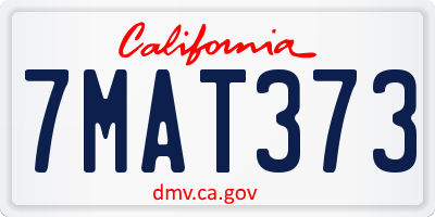 CA license plate 7MAT373