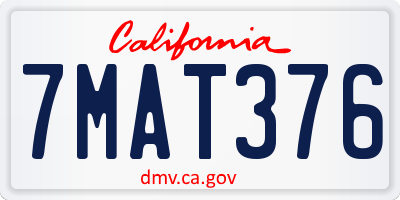 CA license plate 7MAT376