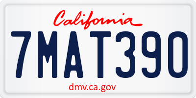 CA license plate 7MAT390