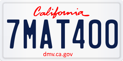 CA license plate 7MAT400