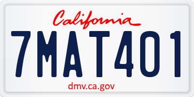 CA license plate 7MAT401