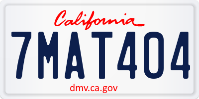 CA license plate 7MAT404