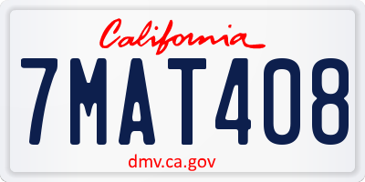 CA license plate 7MAT408