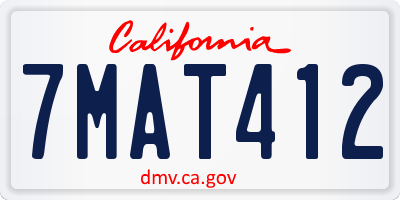 CA license plate 7MAT412