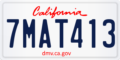 CA license plate 7MAT413