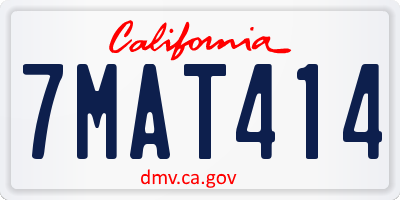 CA license plate 7MAT414