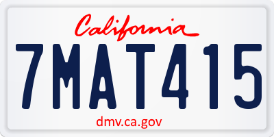 CA license plate 7MAT415