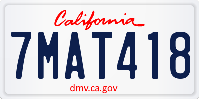 CA license plate 7MAT418