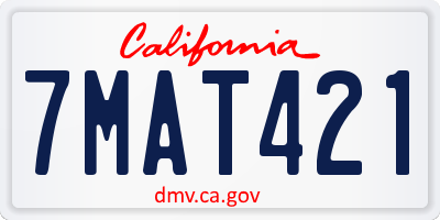 CA license plate 7MAT421