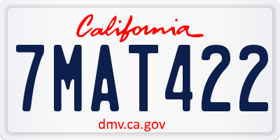 CA license plate 7MAT422