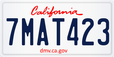 CA license plate 7MAT423