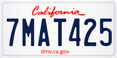 CA license plate 7MAT425