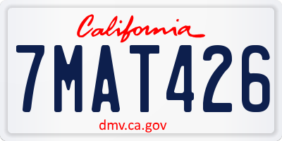 CA license plate 7MAT426