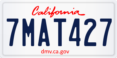 CA license plate 7MAT427