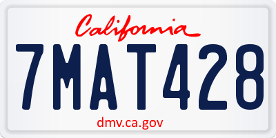 CA license plate 7MAT428