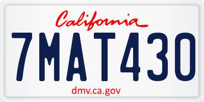 CA license plate 7MAT430