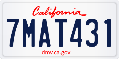 CA license plate 7MAT431