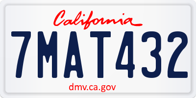 CA license plate 7MAT432