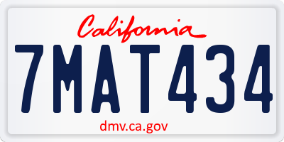 CA license plate 7MAT434