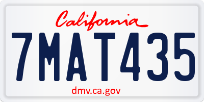 CA license plate 7MAT435