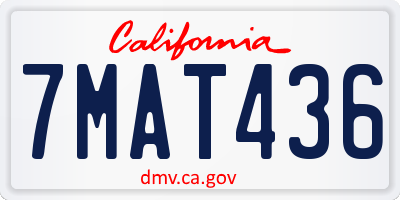 CA license plate 7MAT436