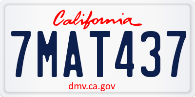 CA license plate 7MAT437