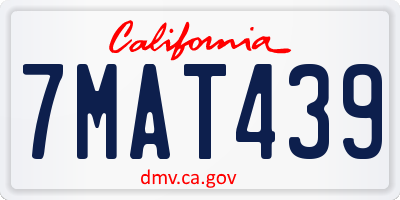 CA license plate 7MAT439