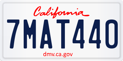 CA license plate 7MAT440