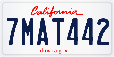 CA license plate 7MAT442