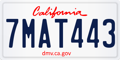 CA license plate 7MAT443