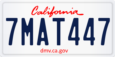 CA license plate 7MAT447