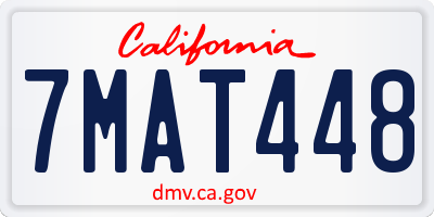 CA license plate 7MAT448
