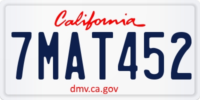 CA license plate 7MAT452