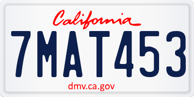 CA license plate 7MAT453