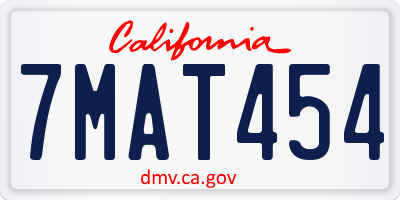 CA license plate 7MAT454