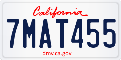 CA license plate 7MAT455