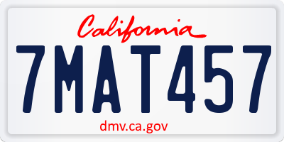 CA license plate 7MAT457