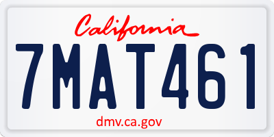 CA license plate 7MAT461