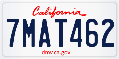 CA license plate 7MAT462