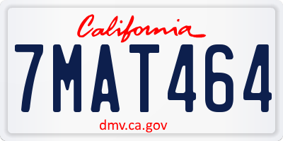 CA license plate 7MAT464